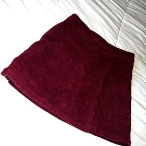Burgundy mini skirt
